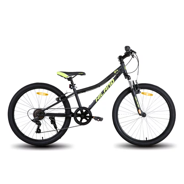 Juniorský horský bicykel Hiland Climber 24" • 125-150 cm - čierna - čierna