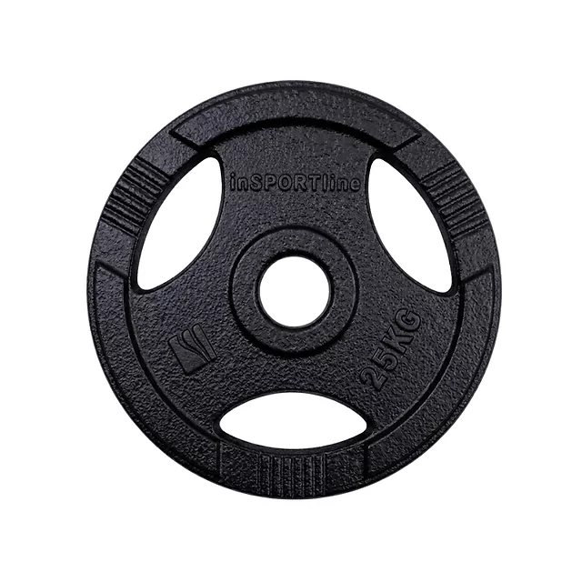 Liatinový olympijský kotúč inSPORTline Hamerton Black 25 kg 50 mm
