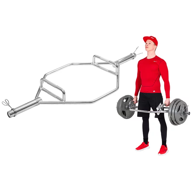 Hex olympijský hriadeľ inSPORTline Hexlif 140cm/50mm 21,8kg, do 200kg, s objímkami