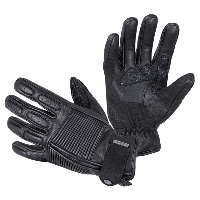 Kožené moto rukavice W-TEC Mareff - 2.akosť - čierna - čierna