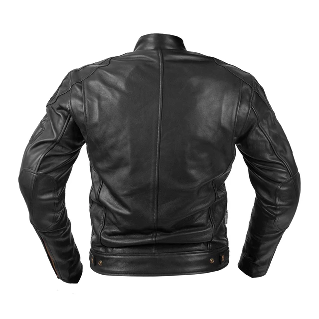 Pánska kožená moto bunda W-TEC Urban Noir - čierna