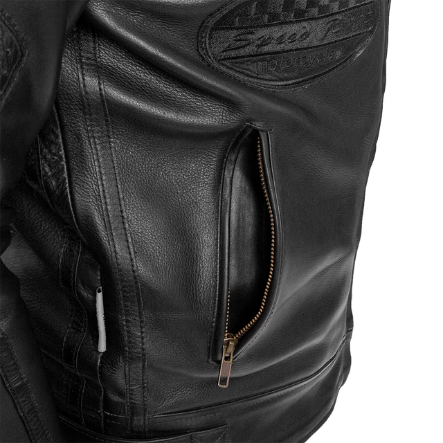 Pánska kožená moto bunda W-TEC Urban Noir - čierna