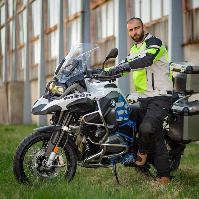 Pánska letná moto bunda W-TEC Saigair - Fluo Yellow-Black