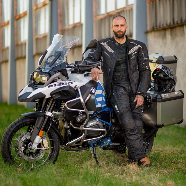 Pánska moto bunda W-TEC Kamicer - čierno-šedá