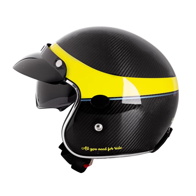 Moto prilba W-TEC Vacabro - 2. akosť - Glossy Carbon