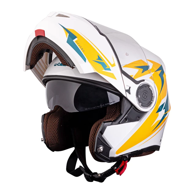 Výklopná prilba W-TEC Vexamo PP Graphic s Pinlockem - 2. akosť - White Graphic