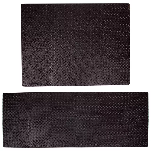 Puzzle podložka inSPORTline Famkin (12 dielov, 18 okrajov) - 2.akosť - čierna