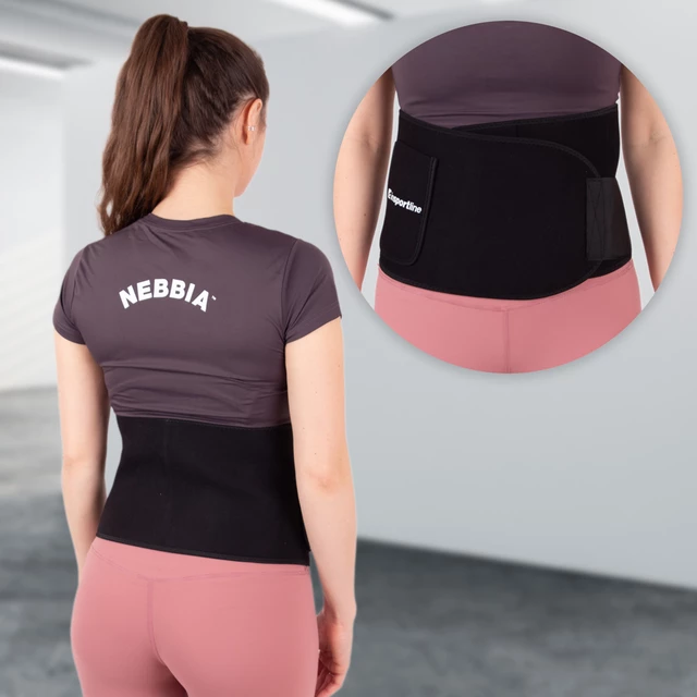 Neoprénový pás inSPORTline Waistpire s vreckom - čierna - čierna