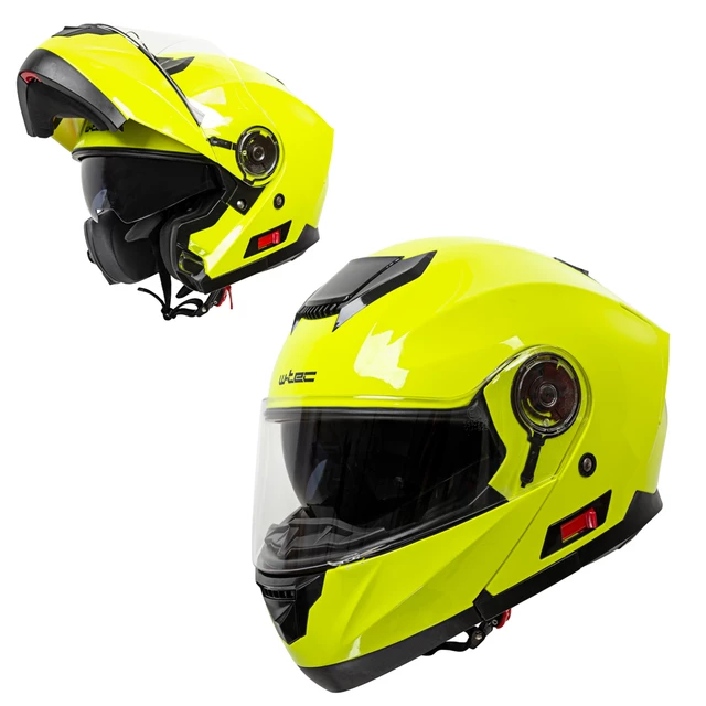 Výklopná moto prilba W-TEC Lanxamo - Matt Black - Fluo Yellow