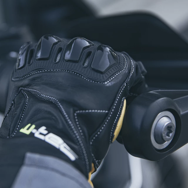 Kožené moto rukavice W-TEC Flanker - čierna
