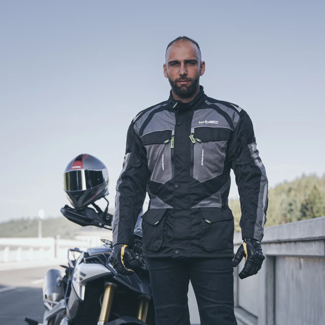 Pánska moto bunda W-TEC Burdys Evo - čierno-šedá