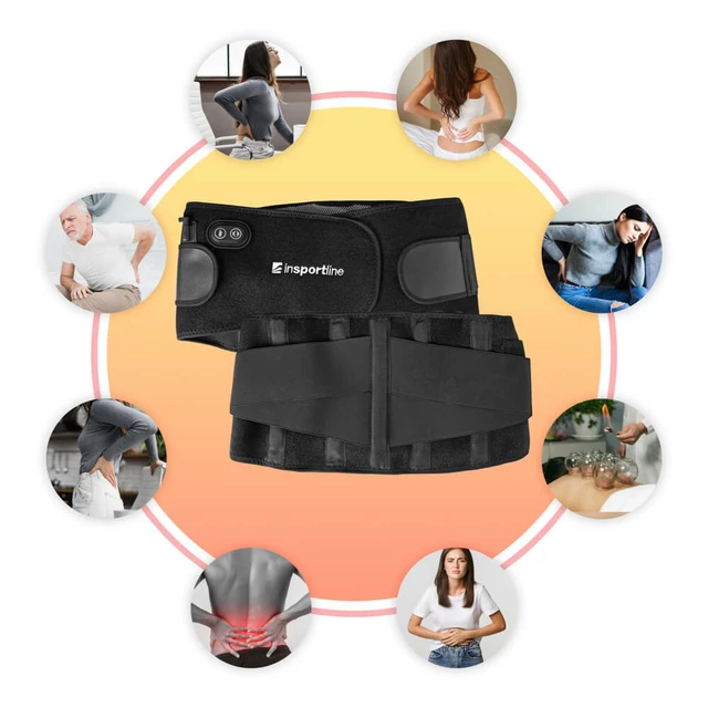 Vyhrievaný masážny bedrový pás inSPORTline eHeatage s 5 000 mAh powerbankou