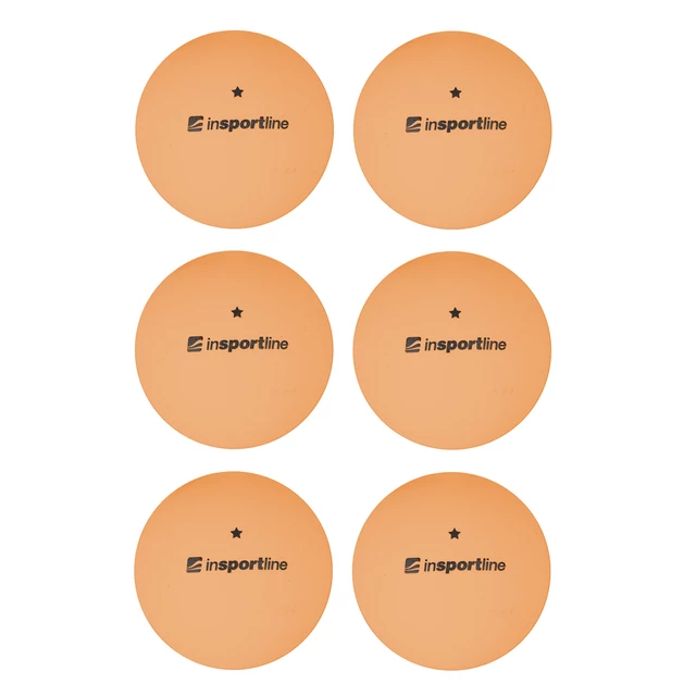 Pingpongové loptičky inSPORTline Elisenda S1 6ks - oranžová - oranžová