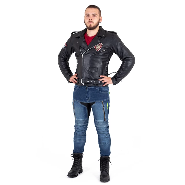 Kožená moto bunda W-TEC Black Heart Perfectis - čierna