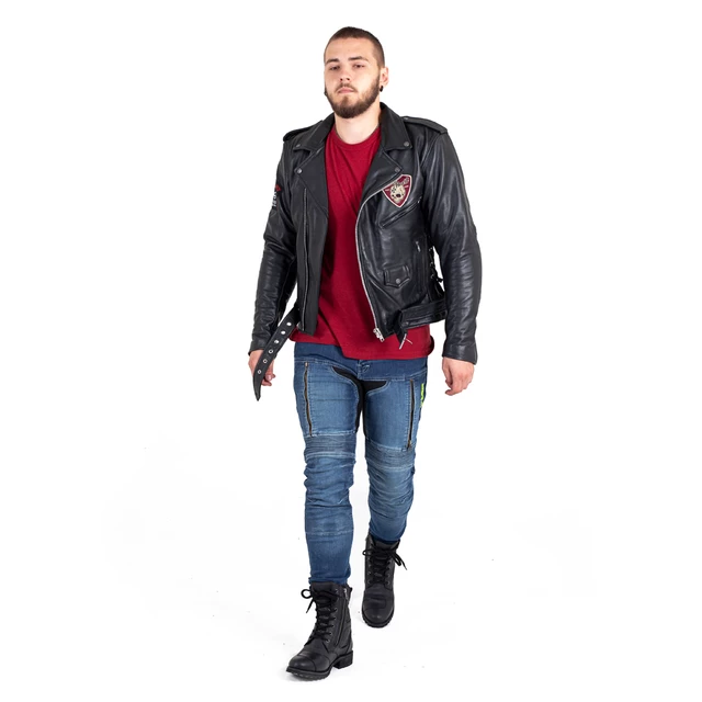 Kožená moto bunda W-TEC Black Heart Perfectis - čierna