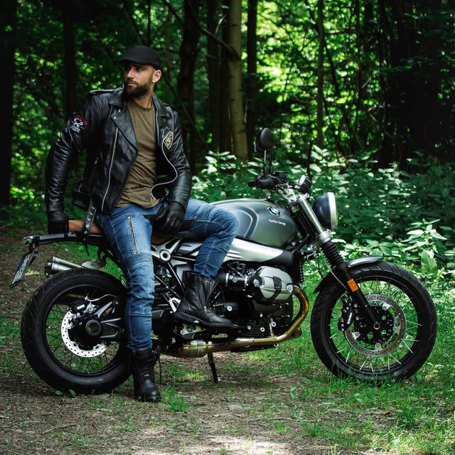 Kožená moto bunda W-TEC Black Heart Perfectis - čierna