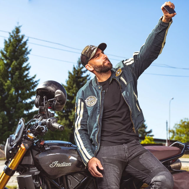 Pánske moto jeansy W-TEC Alfred CE - modrá