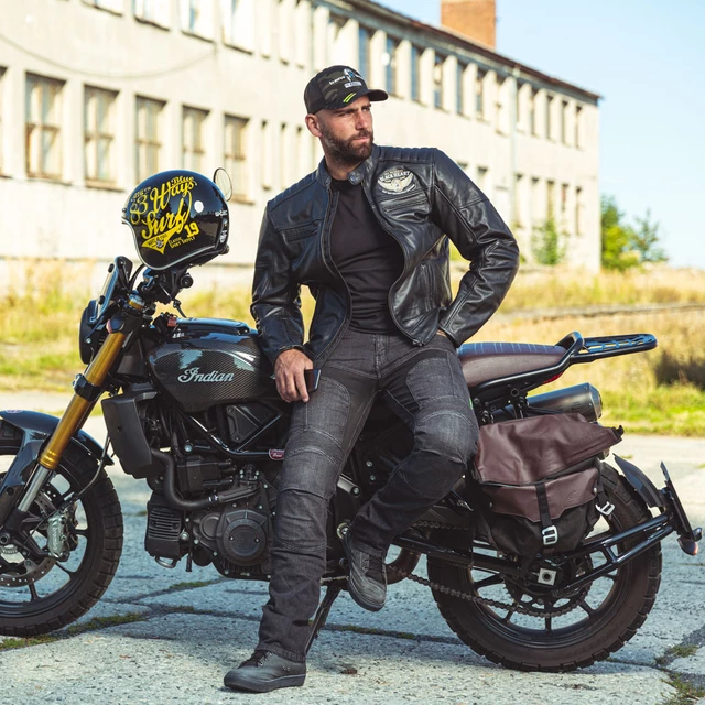 Pánska kožená bunda W-TEC Black Heart Wings Leather Jacket - 2. akosť - čierna