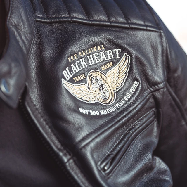 Pánska kožená bunda W-TEC Black Heart Wings Leather Jacket - 2. akosť - čierna