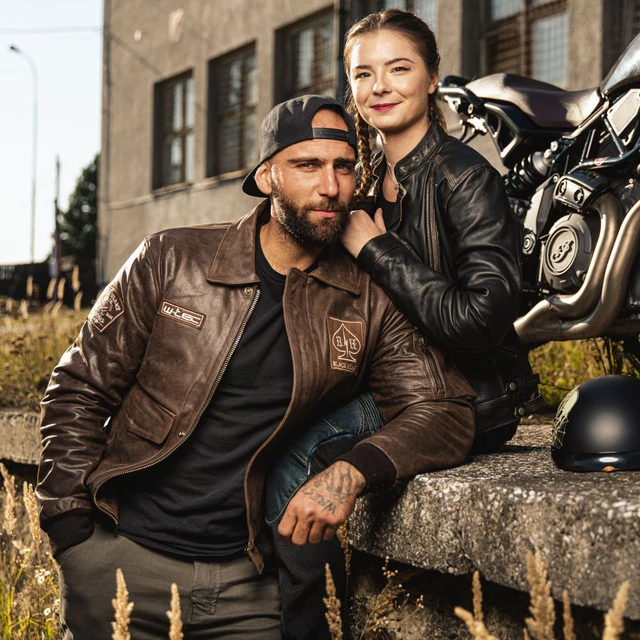 Dámska kožená moto bunda W-TEC Black Heart Lizza - 2.akosť - vintage hnedá