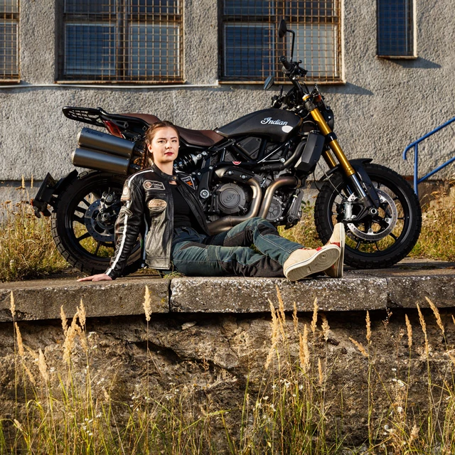 Moto topánky W-TEC SmokinJoe - 2.akosť - béžová s červeným pruhom