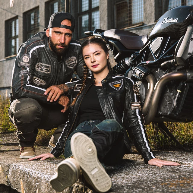 Moto topánky W-TEC SmokinJoe - 2.akosť - béžová s červeným pruhom