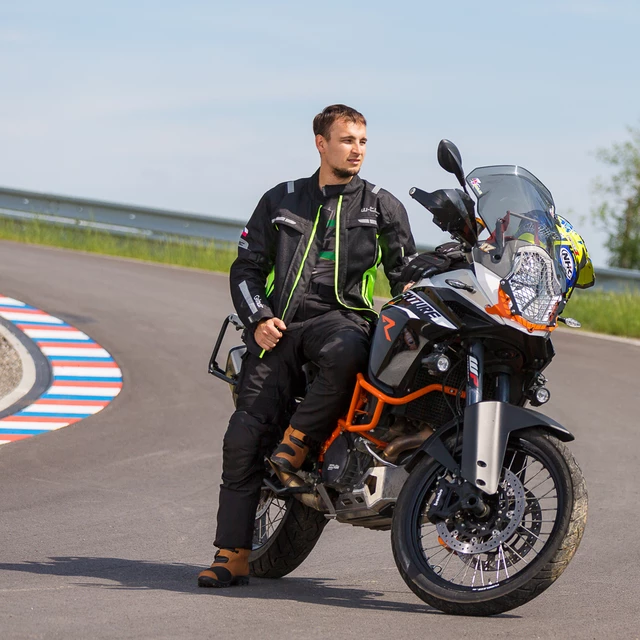 Moto bunda W-TEC Gelnair - 2.akosť - čierno-zelená