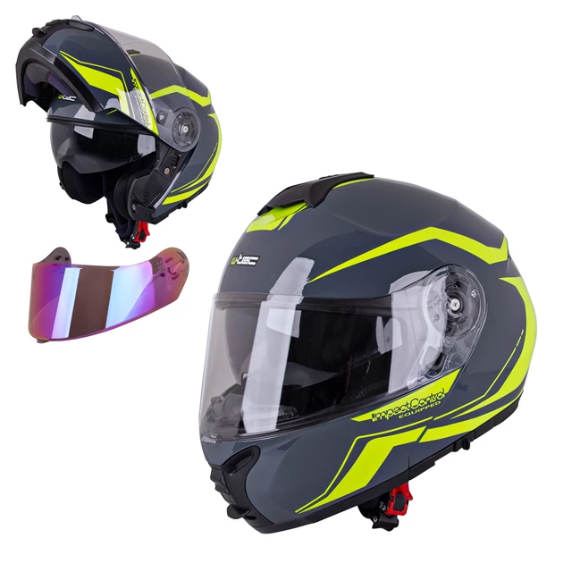 Výklopná moto prilba W-TEC FS-907 P/J - Black Matt