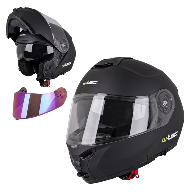 Výklopná moto prilba W-TEC FS-907 P/J - Black Matt
