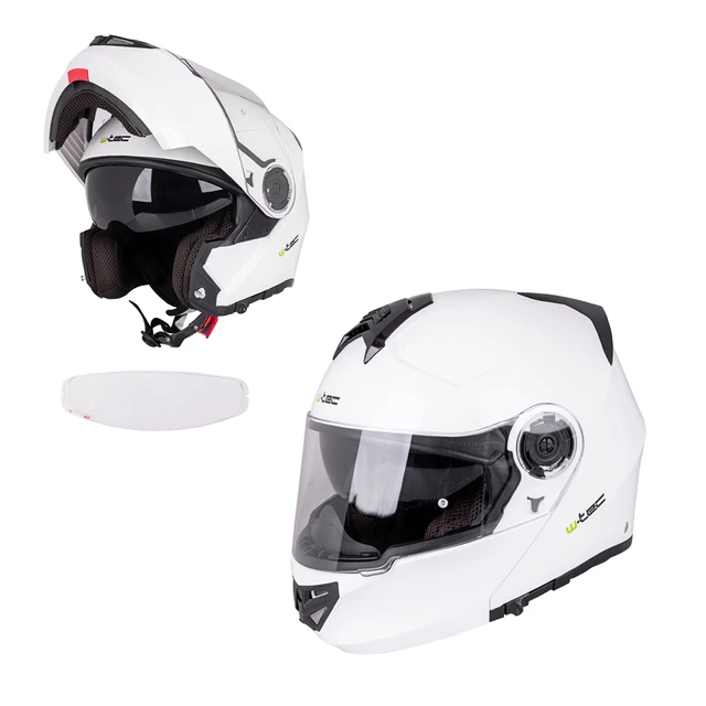 Výklopná moto prilba W-TEC Vexamo PP s Pinlockom - čierno-zelená