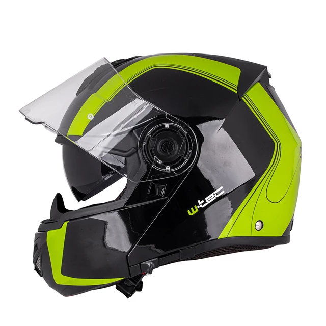 Výklopná moto prilba W-TEC Vexamo PP s Pinlockom - čierno-zelená