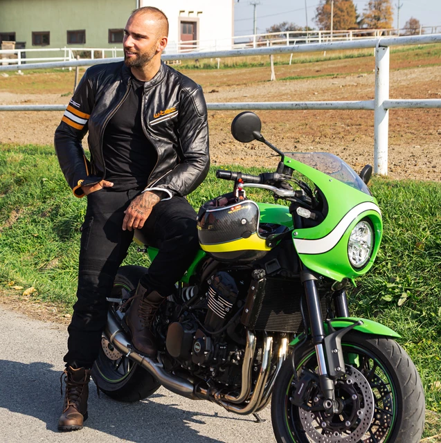 Pánske moto jeansy W-TEC Aredator - 2. akosť - čierna