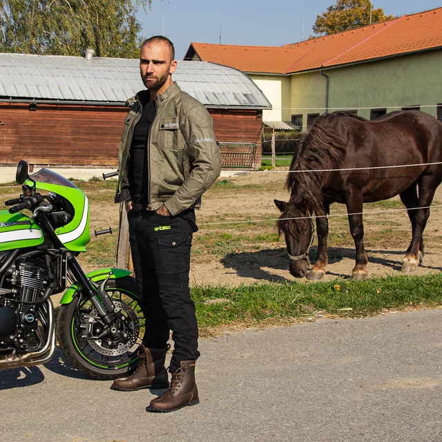 Pánske moto jeansy W-TEC Aredator - 2. akosť - čierna