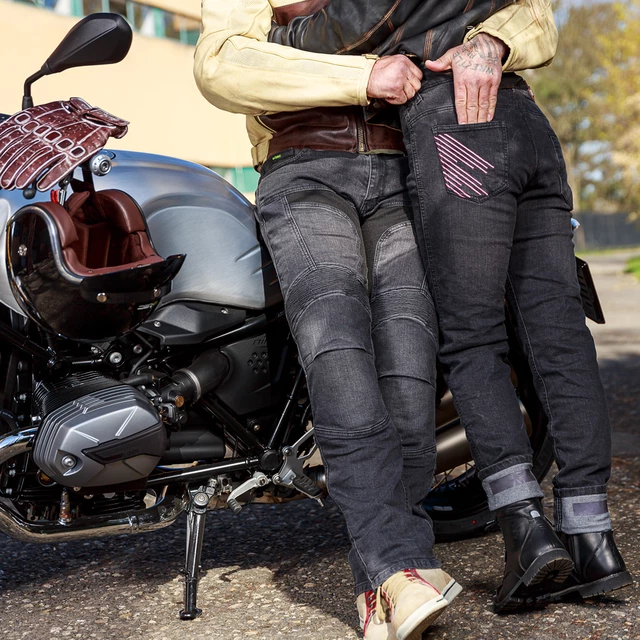 Pánske moto džíny W-TEC Alfred CE - 2. akosť - šedá