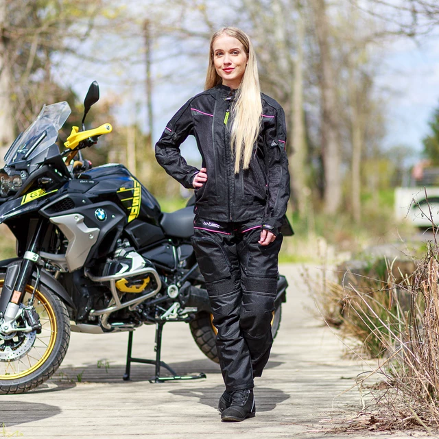 Dámska moto bunda W-TEC Progair Lady - 2. akosť - čierno-ružová