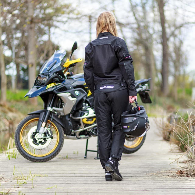 Dámske moto nohavice W-TEC Propant Lady - čierno-ružová