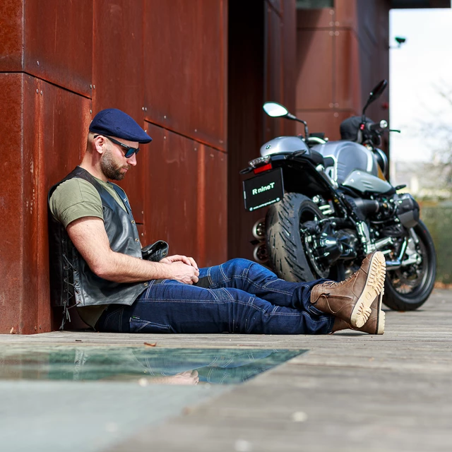 Pánske moto jeansy W-TEC Alfred CE - modrá