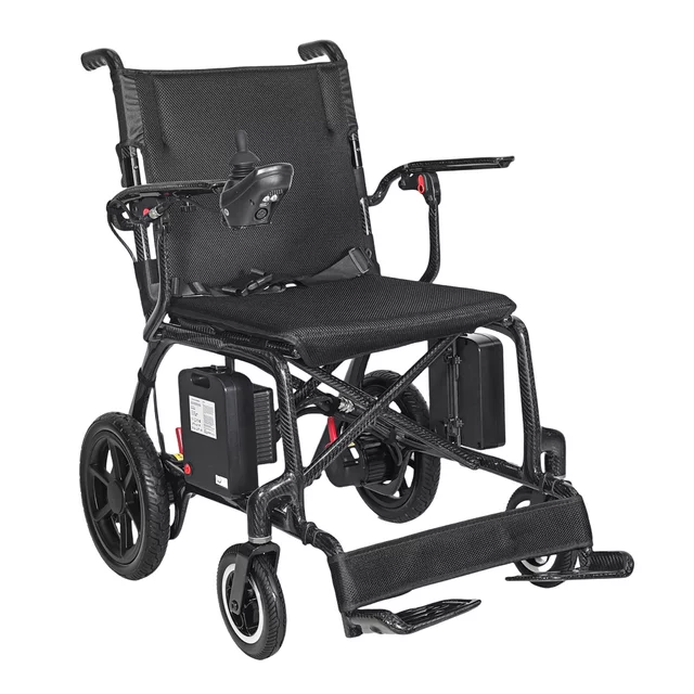 Skladací elektrický karbónový invalidný vozík inSPORTline Feally • 16,2 kg • do 120kg • až 25km dojazd