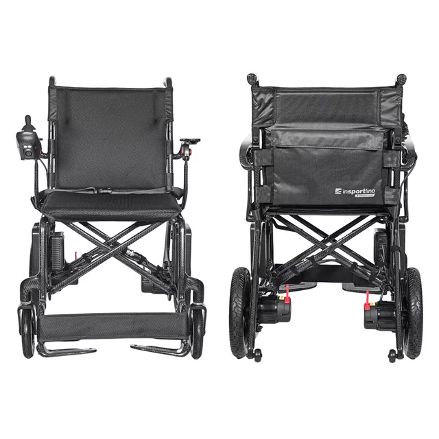 Skladací elektrický karbónový invalidný vozík inSPORTline Feally • 16,2 kg • do 120kg • až 25km dojazd