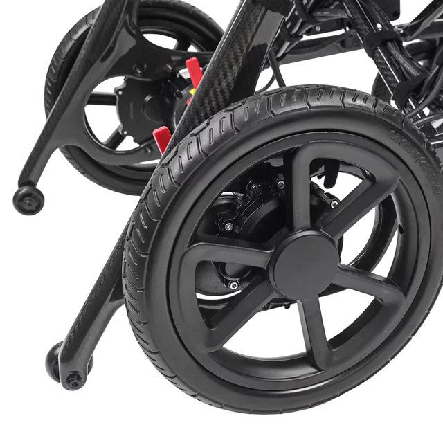 Skladací elektrický karbónový invalidný vozík inSPORTline Feally • 16,2 kg • do 120kg • až 25km dojazd