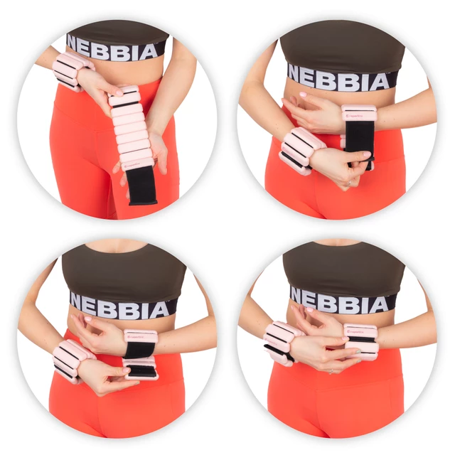 Fitness závažie na členok a zápästie inSPORTline Brace 2x0,5 kg - ružová
