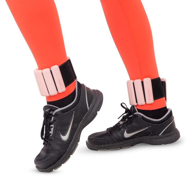 Fitness závažie na členok a zápästie inSPORTline Brace 2x0,5 kg - ružová