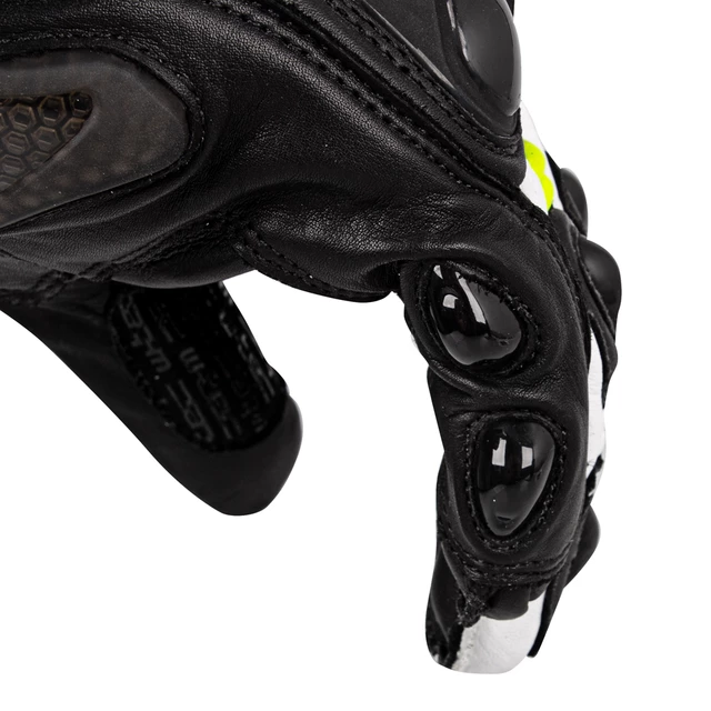 Moto rukavice W-TEC Evolation - čierno-bielo-fluo