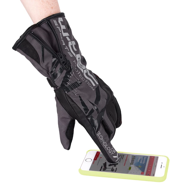 Moto rukavice W-TEC Kaltman - čierno-šedá
