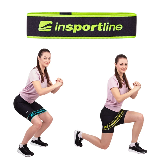 Posilňovacia slučka inSPORTline Hiplop S 60x6 cm / 13 kg - fluo zelená - fluo zelená