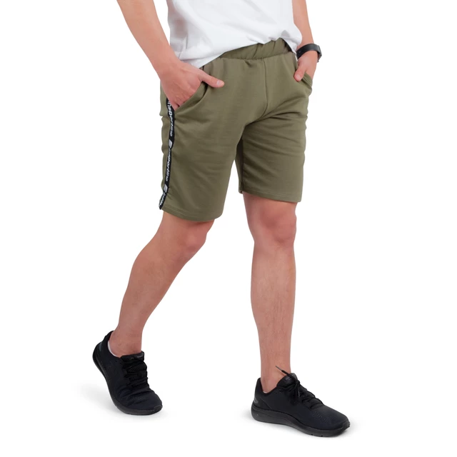 Pánske teplákové kraťasy inSPORTline Easystrap - čierna - khaki