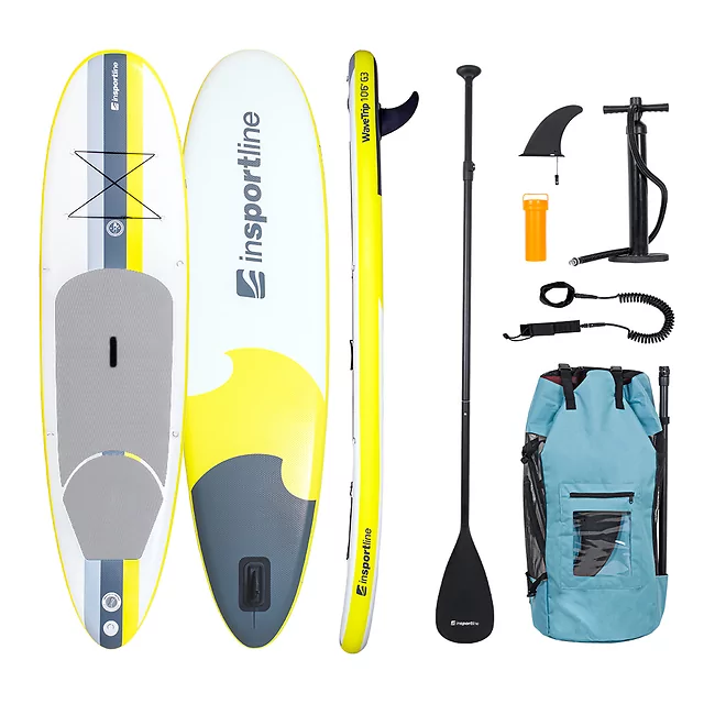 Paddleboard s príslušenstvom inSPORTline WaveTrip 10'6" G3 - žltá