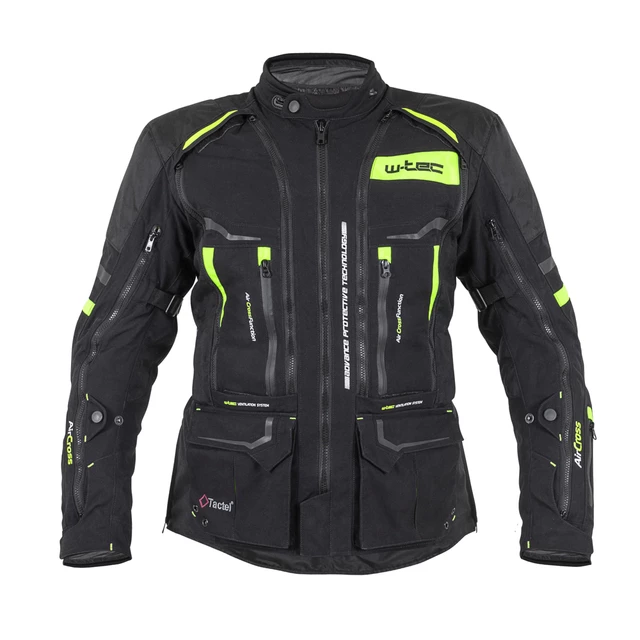 Moto bunda W-TEC Aircross - čierno-zlatá - čierna-fluo žltá