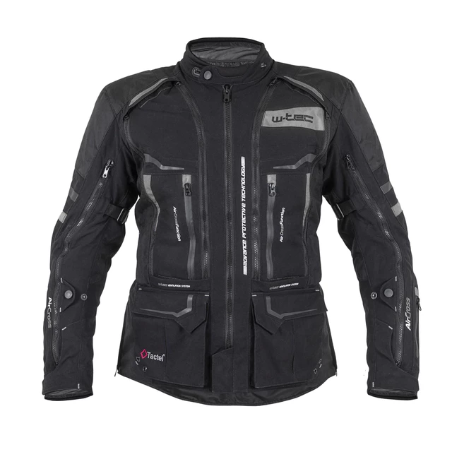 Moto bunda W-TEC Aircross - čierno-zlatá - čierno-šedá
