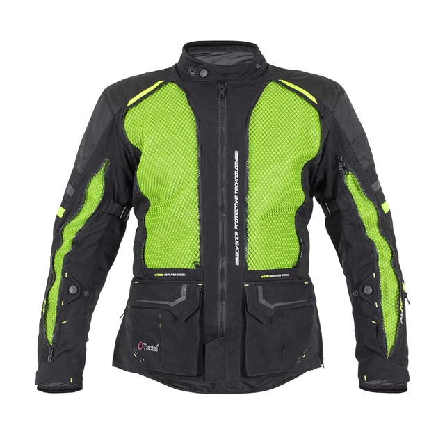 Moto bunda W-TEC Aircross - čierno-zlatá